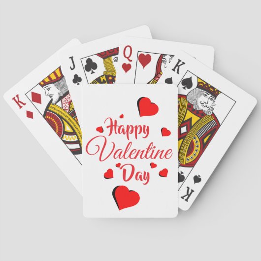 Frohen Valentinstag weiß Spielkarten (Rückseite)
