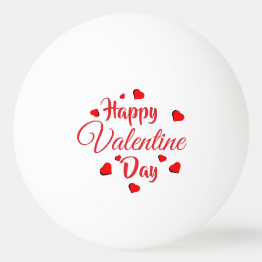 Frohen Valentinstag weiß Tischtennisball (Vorderseite)