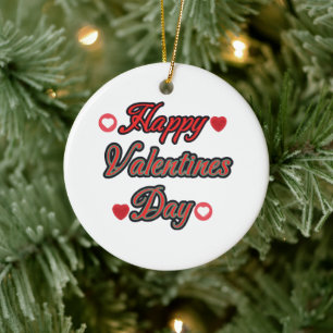 Frohen Valentinstag zum Geschenk Keramik Ornament