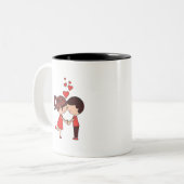 Frohen Valentinstag Zweifarbige Tasse (Vorderseite Links)