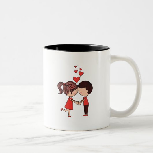 Frohen Valentinstag Zweifarbige Tasse (Rechts)