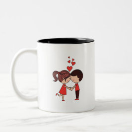 Frohen Valentinstag Zweifarbige Tasse