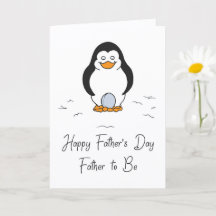 Frohen Vatertag an den werdenden Vater Pinguin mit