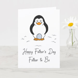 Frohen Vatertag an den werdenden Vater Pinguin mit Karte