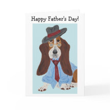 Frohen Vatertag Basset Hound im Hemd und Krawatte