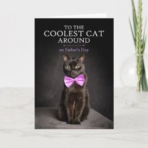 Frohen Vatertag, coolster Kater mit lila Fliege Feiertagskarte