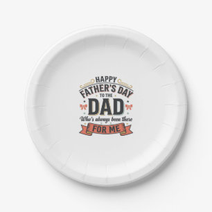 Frohen Vatertag Dad Vintage-Typografie  Pappteller