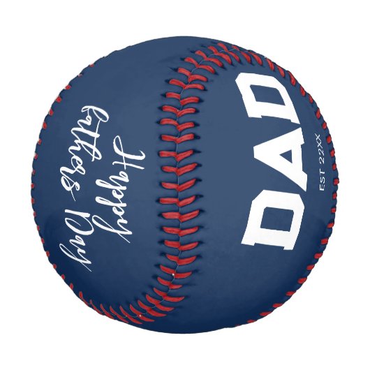 Frohen Vatertag EST und Name Baseball (Schrägansicht)