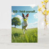 Frohen Vatertag Fetch Karte (Gelbe Blume)
