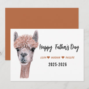 Frohen Vatertag für Papa   Süßes Lama  Feiertagskarte