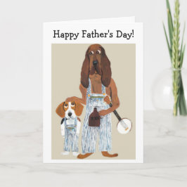 Frohen Vatertag Mondscheinbrenner-Hound und Beagle Karte