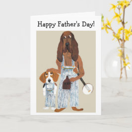 Frohen Vatertag Mondscheinbrenner-Hound und Beagle Karte