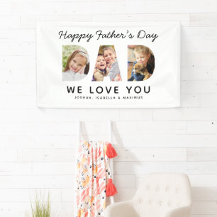 Frohen Vatertag Papa Benutzerdefinierte Fotocollag Banner