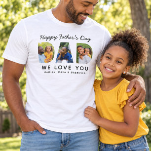 Frohen Vatertag Papa Foto Wir lieben Dich T-Shirt