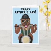 Frohen Vatertag Pit Bull Biker Karte (Gelbe Blume)