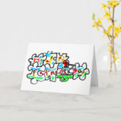 Frohen Vatertag Puzzle Kunst Karte (Gelbe Blume)