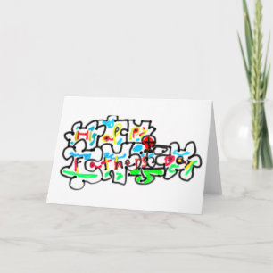 Frohen Vatertag Puzzle Kunst Karte