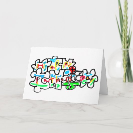 Frohen Vatertag Puzzle Kunst Karte (Vorderseite)