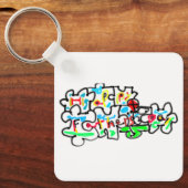 Frohen Vatertag Puzzle Kunst Schlüsselanhänger (Vorderseite)