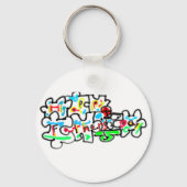 Frohen Vatertag Puzzle Kunst Schlüsselanhänger (Rückseite)