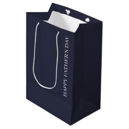 Frohen Vatertag - Reich Tief Charcoal Navy Weiß Mittlere Geschenktüte