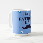 Frohen Vatertag – Schnurrbart- und Herz-Design Kaffeetasse (Vorderseite Links)
