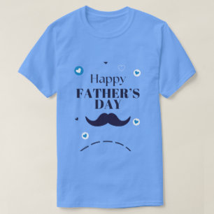 Frohen Vatertag – Schnurrbart- und Herz-Design T-Shirt