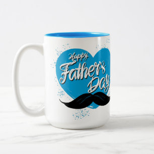 Frohen Vatertag Schnurrbart  Zweifarbige Tasse