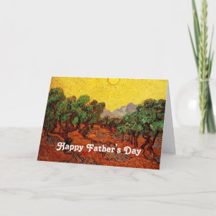 Frohen Vatertag, van Gogh Olivenbäume Karte