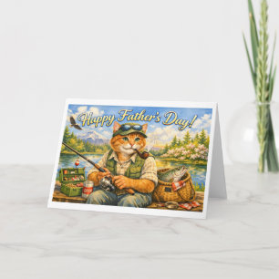 Frohen Vatertag von deinem Angelnden Ginger-Katzen Dankeskarte