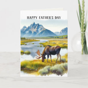 Frohen Vatertag Wildlife Elch-Grußkarte Karte