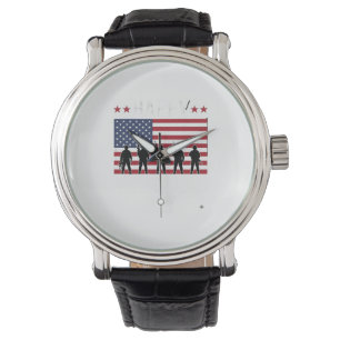 Frohen Veteranentag Flagge Silhouette Vektor Desig Armbanduhr