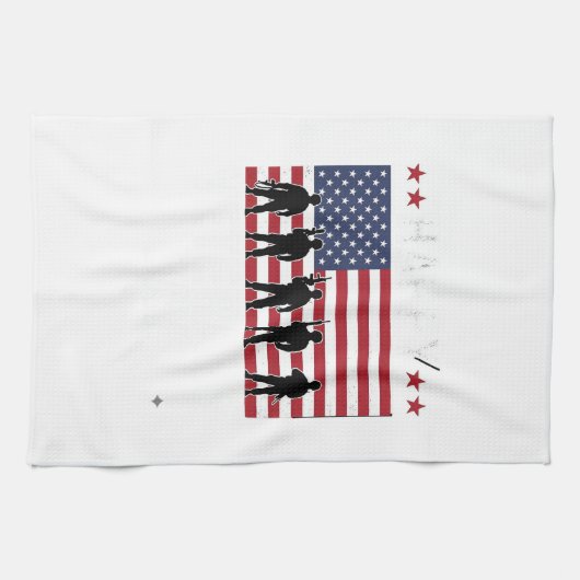 Frohen Veteranentag Flagge Silhouette Vektor Desig Geschirrtuch (Horizontal)