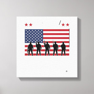 Frohen Veteranentag Flagge Silhouette Vektor Desig Leinwanddruck