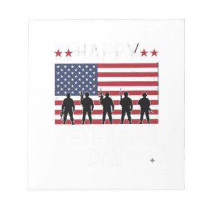 Frohen Veteranentag Flagge Silhouette Vektor Desig Notizblock