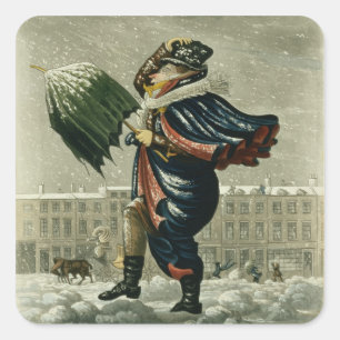 Frohen Weihnachten und ein guten Rutsch ins Neue Quadratischer Aufkleber