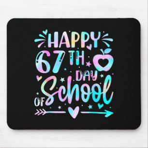 Froher 67. Schultag Tie-Dye-Regenbogen 67 Tage S Mousepad