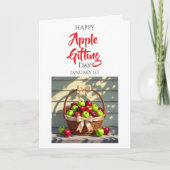 Froher Apfel-Geschenktag | 1. Januar Karte (Vorderseite)