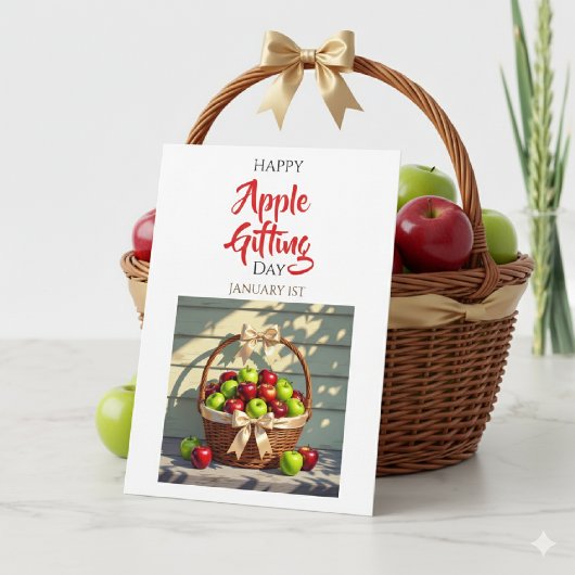 Froher Apfel-Geschenktag | 1. Januar Karte