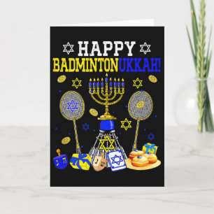 Froher Badmintonukkah Badminton Spieler Fan Hanukk Karte