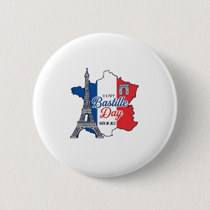 Froher Bastillestag Frankreich Karte Eiffelturm Ve Button