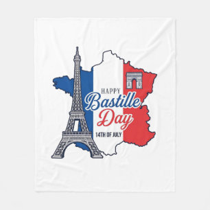 Froher Bastillestag Frankreich Karte Eiffelturm Ve Fleecedecke