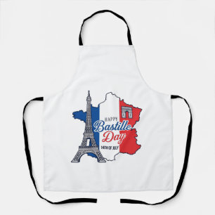 Froher Bastillestag Frankreich Karte Eiffelturm Ve Schürze