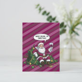 Froher betrunkener Weihnachtsmann Postkarte (Stehend Vorderseite)