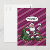 Froher betrunkener Weihnachtsmann Postkarte (Vorne/Hinten)