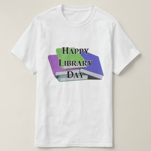 Froher Bibliothekstag T-Shirt (Design vorne)
