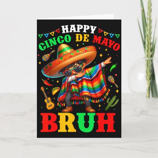 Froher Cinco De Mayo Dabbing Junge Mann Mexikanisc Karte (Vorderseite)