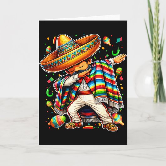 Froher Cinco de Mayo tanzender Junge Mann mexikani Karte (Vorderseite)