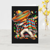 Froher Cinco de Mayo tanzender Junge Mann mexikani Karte (Gelbe Blume)