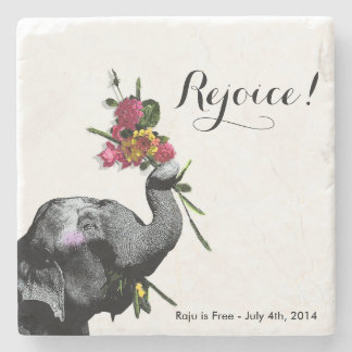 Froher Elefant - leben Sie für den Tag! Steinuntersetzer